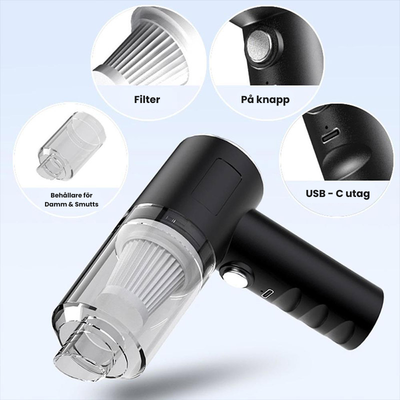 AeroVac Mini - Perfekt för bilen, soffan eller skrivbordet